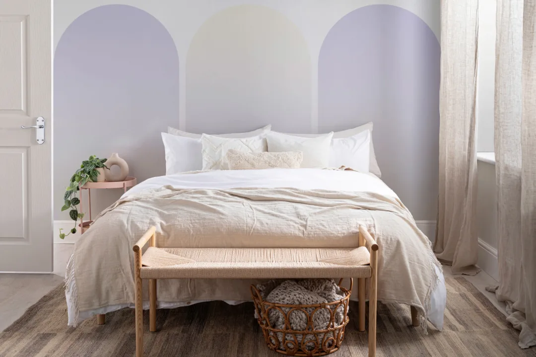 Violetti Ombre Futuristinen Pill Shapes seinäseinämaalaus