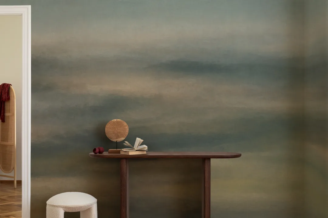 Papier peint panoramique sombre, paysage abstrait et atmosphère