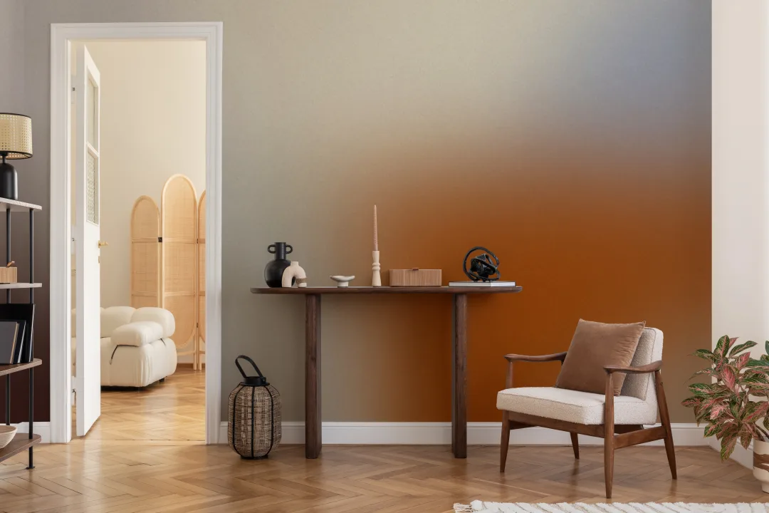 Warm Neutral Gradient Abstract Wall Mural