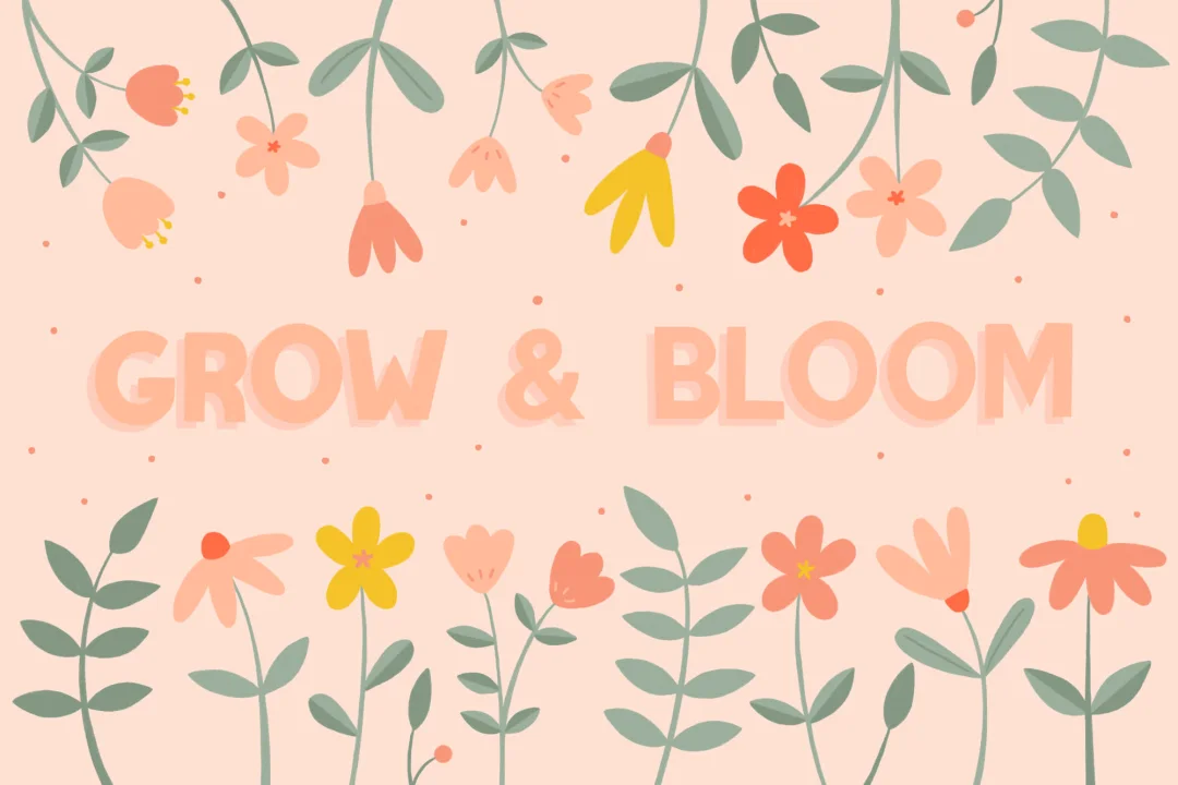 Pink Floral Typography Quote Wallpaper Mural