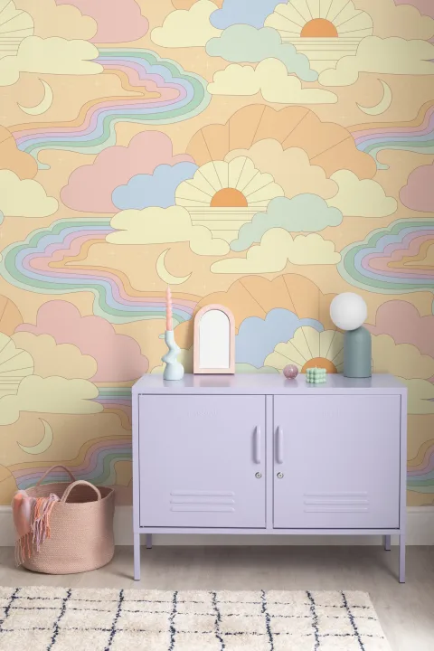 Elizabeth Olwen Cosmic Skyway Peach fototapet