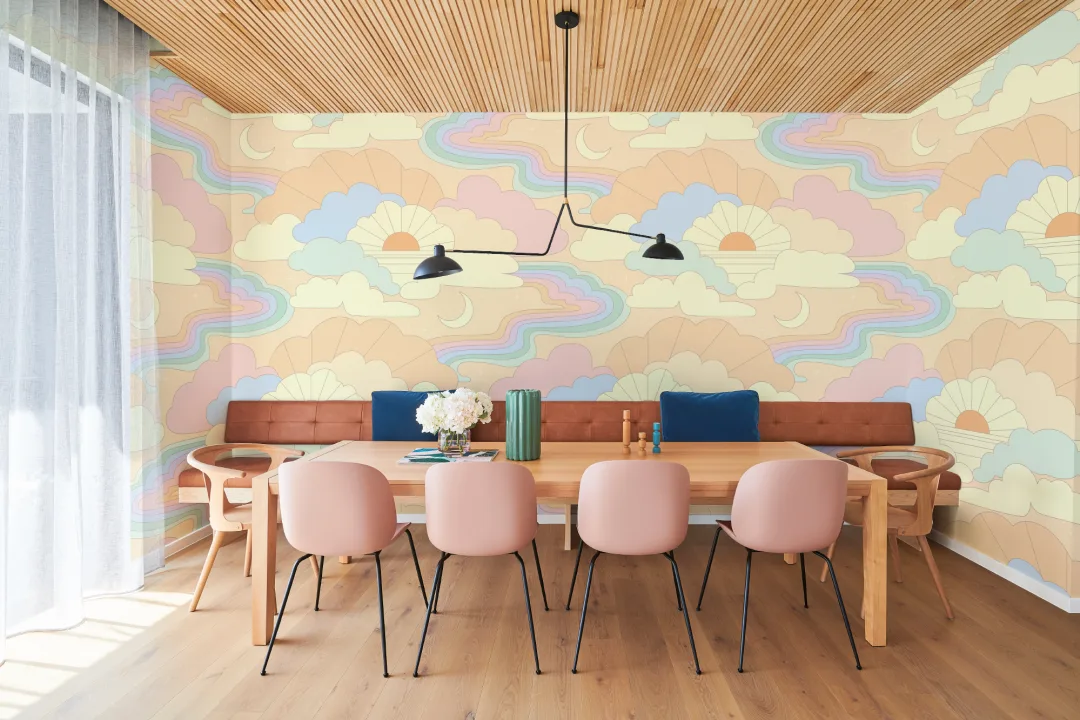 Elizabeth Olwen Cosmic Skyway Peach Mural