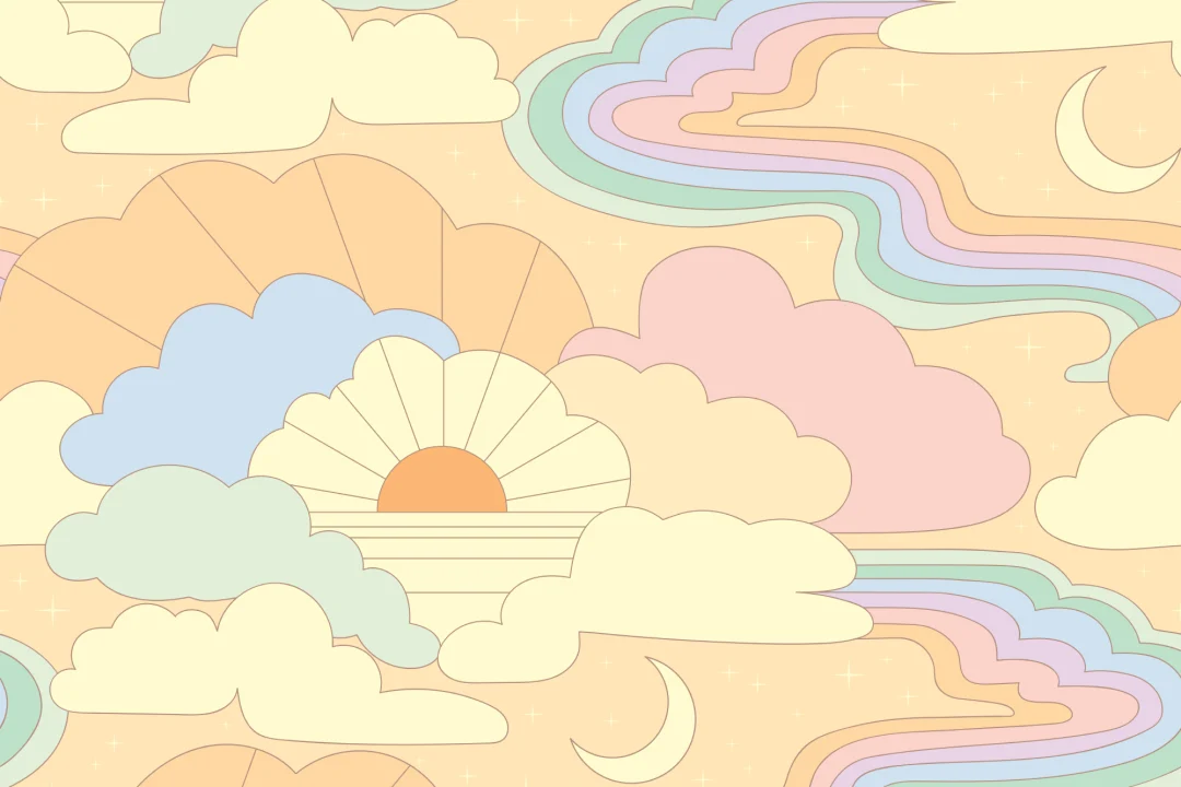 Elizabeth Olwen Cosmic Skyway Peach Mural