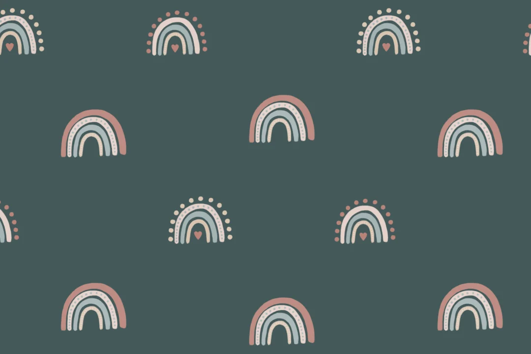 Hand-Painted Rainbow Pattern Wallpaper