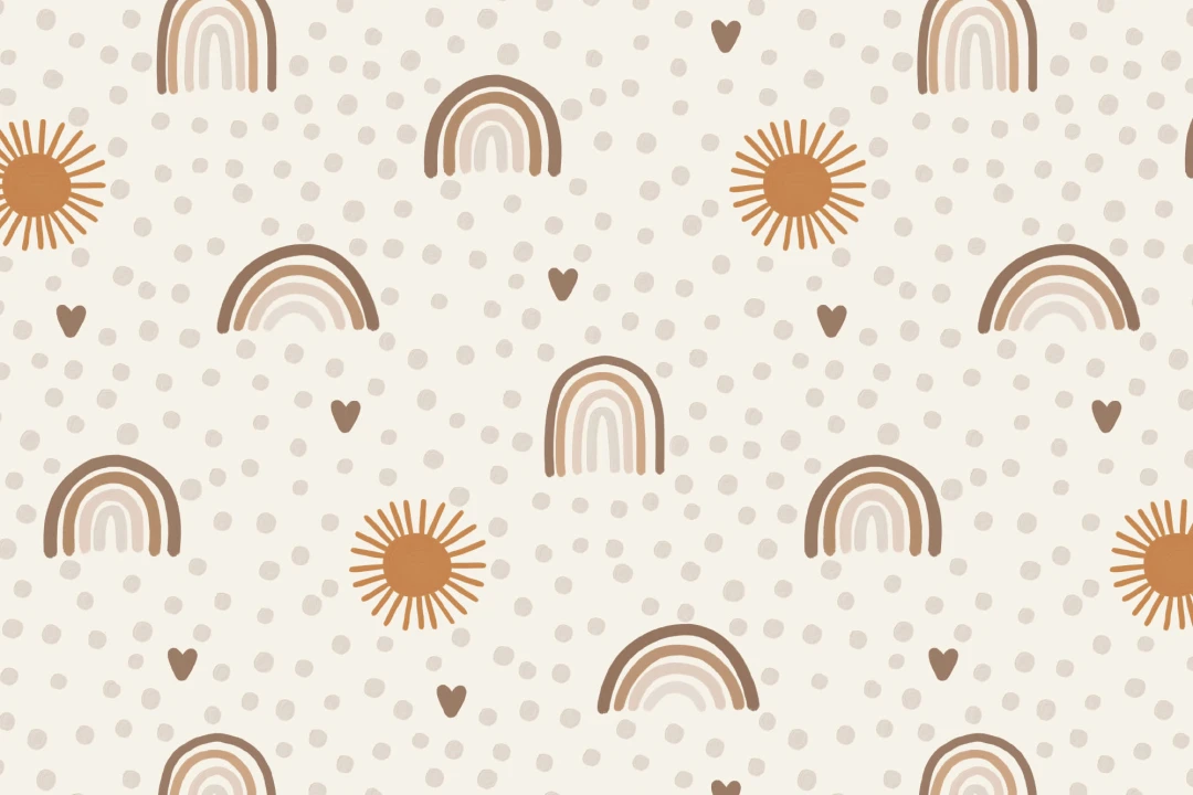 Earthy Hand-Painted Rainbow Wallpaper