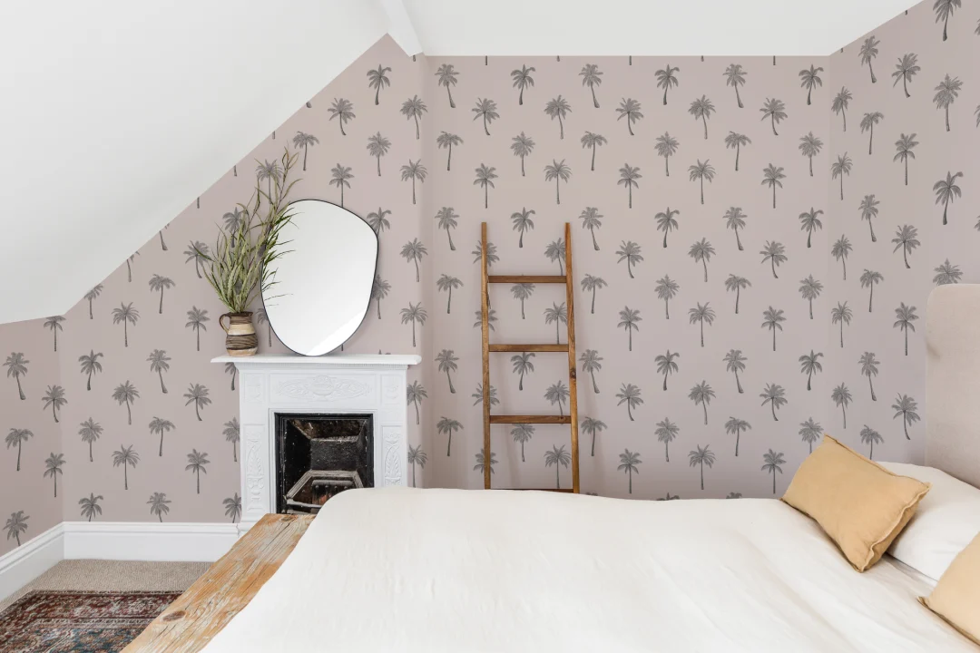 Minimalist roz Palm Tree repeta model tapet