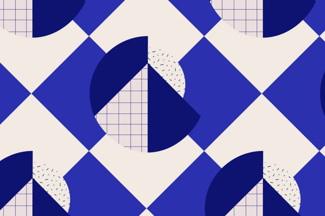 Memphis Blue & Pink Geometric Repeat Pattern Wallpaper