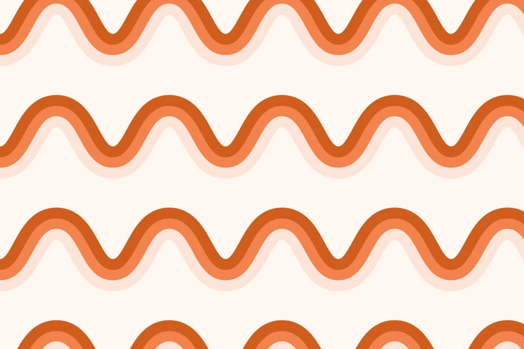 Terracotta Orange 70-talls Retro Waves Tapet