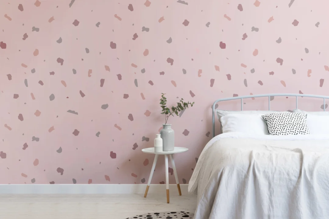 Dusky Pink Terrazzo Wallpaper Mural