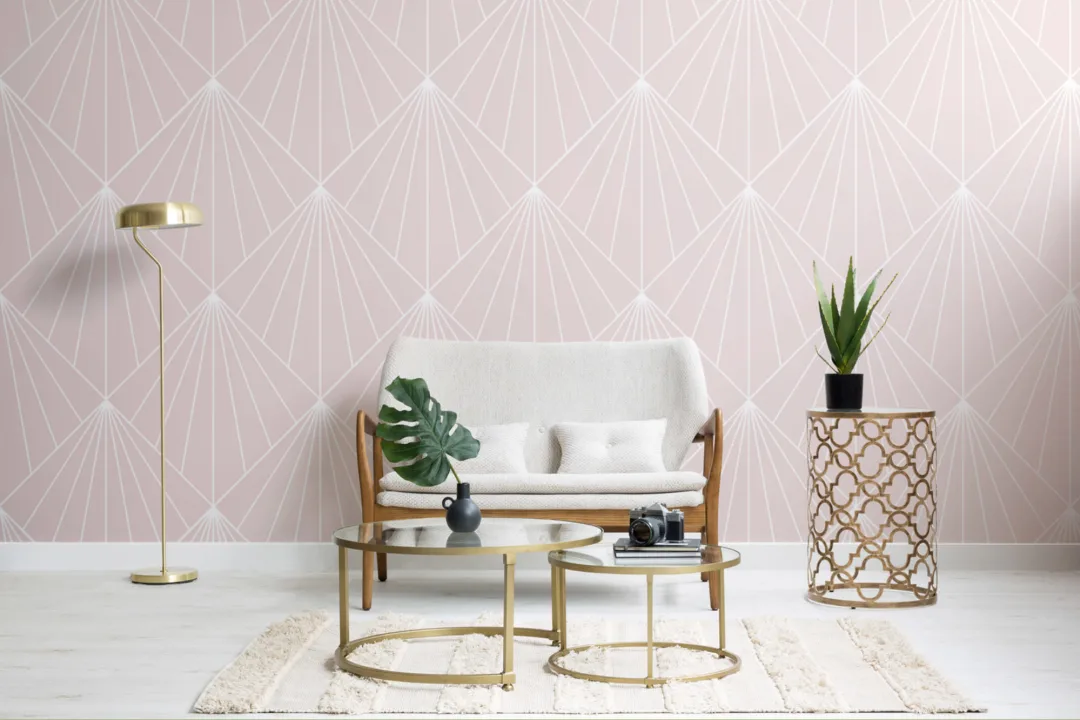 Crawford Pink Art Deco Fototapet