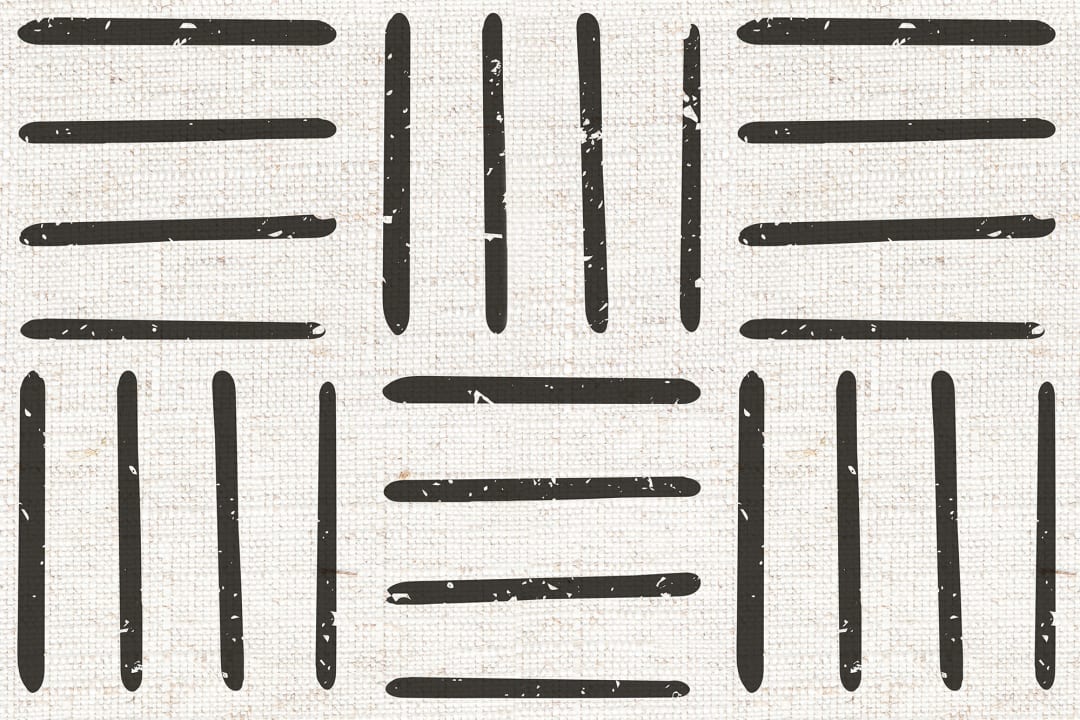 Black & White Tribal Lines Wallpaper Mural