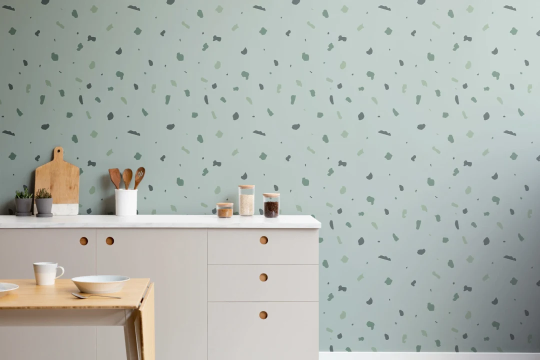 Green Terrazzo Wallpaper Mural