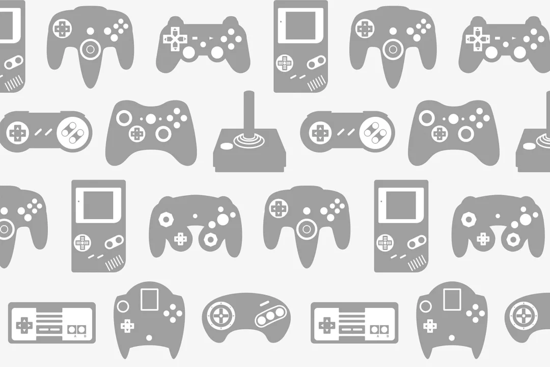 Mural Papel Pintado Videojuego Retro Gris Claro