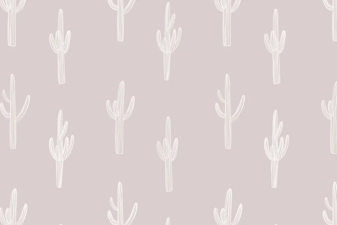 Neutral Pink Cactus Boho Repeat Pattern Wallpaper