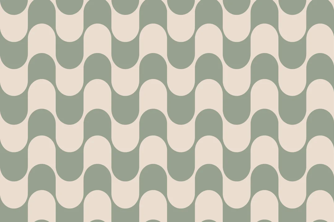 Green Groovy Retro Repeat Pattern Wallpaper