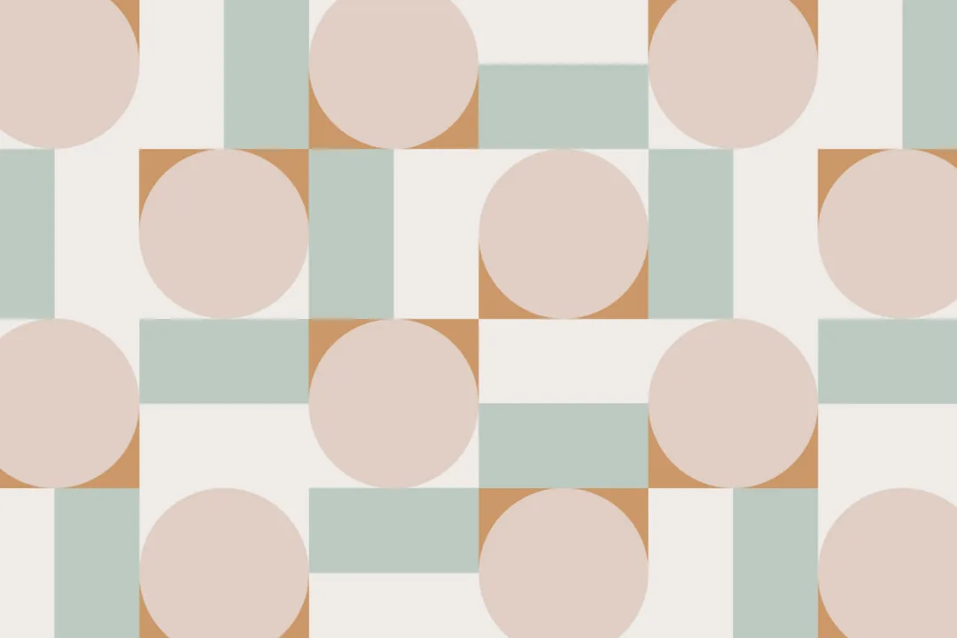 Pink & Blue Pastel Geometric Shapes Wallpaper