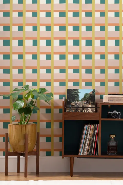 Colorful Abstract Checks Wallpaper