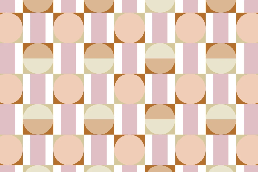 Pink & Orange Pastel Geometric Shapes Wallpaper