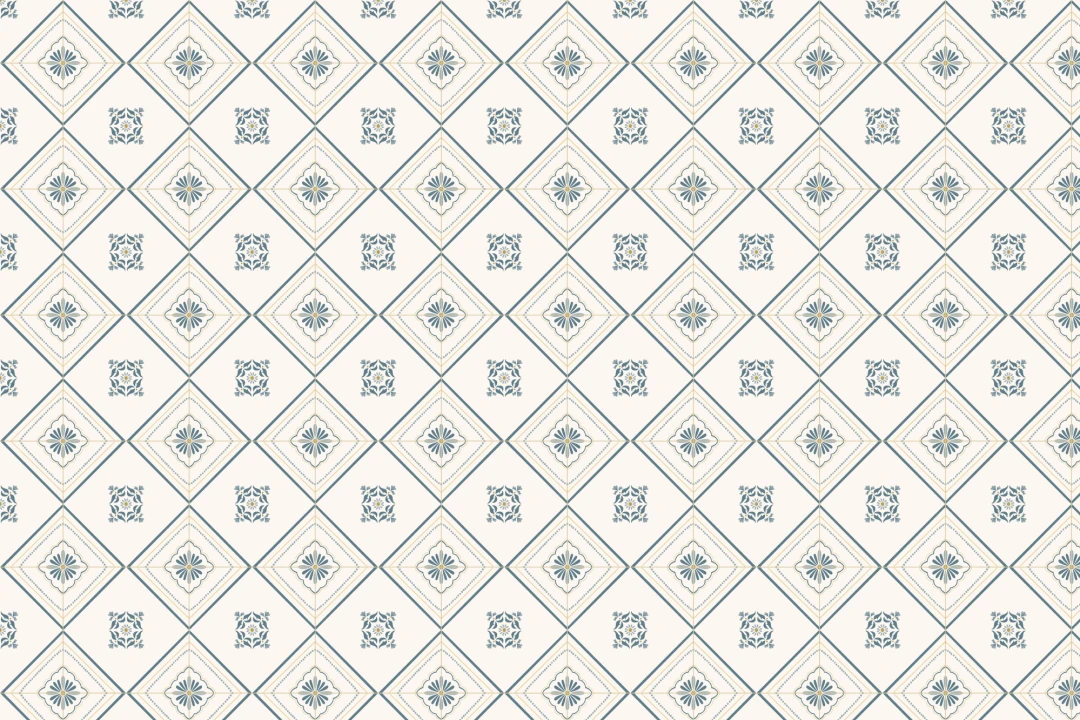 Blue Geometric Tile Classic Wall Mural