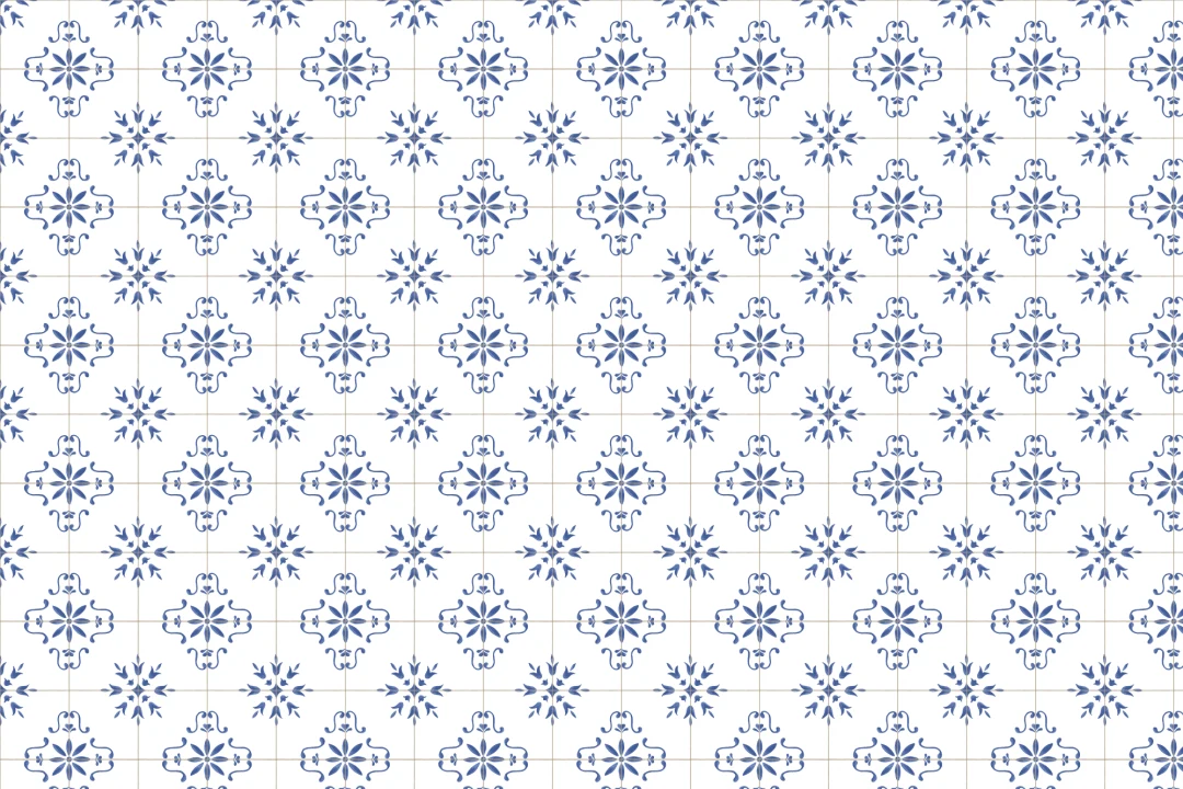 Blue Azulejo Pattern Decorative Tile Wall Mural