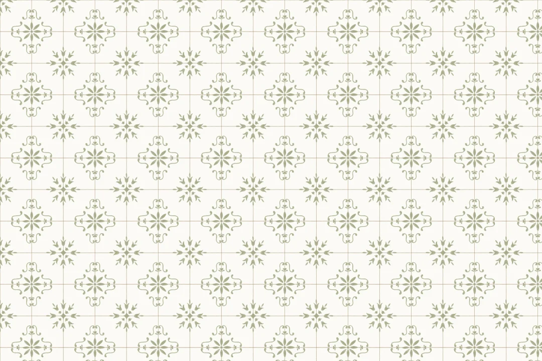 Green Azulejo Tile Pattern Vintage Style Wall Mural