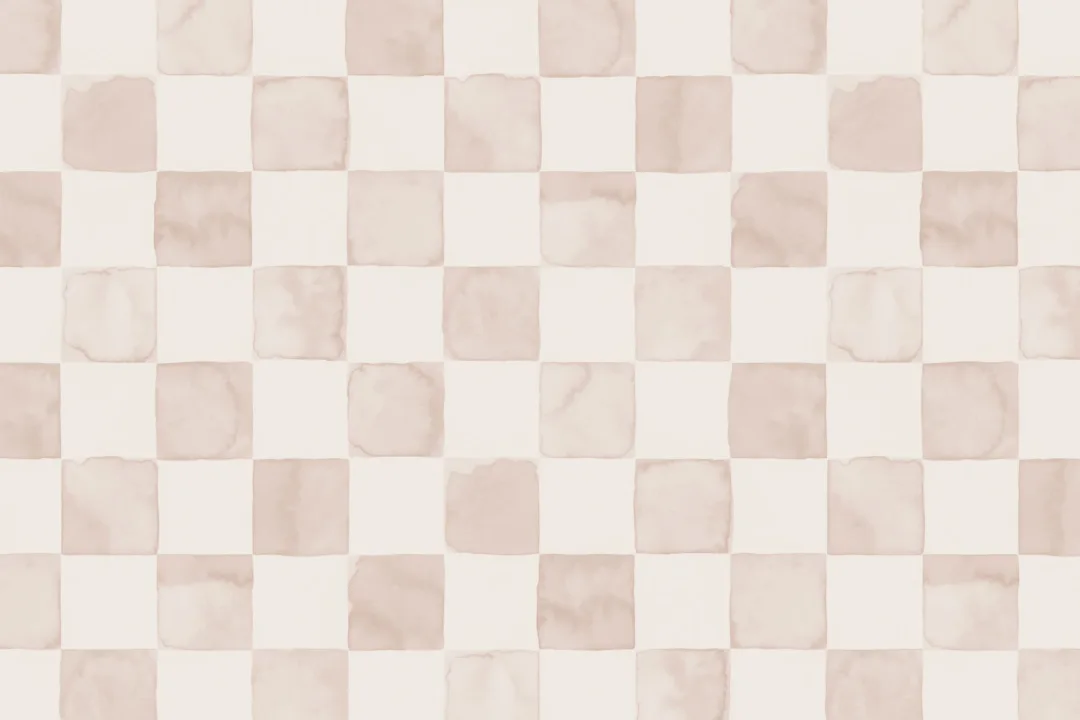 Nude Pink Watercolor Checkered Wallpaper