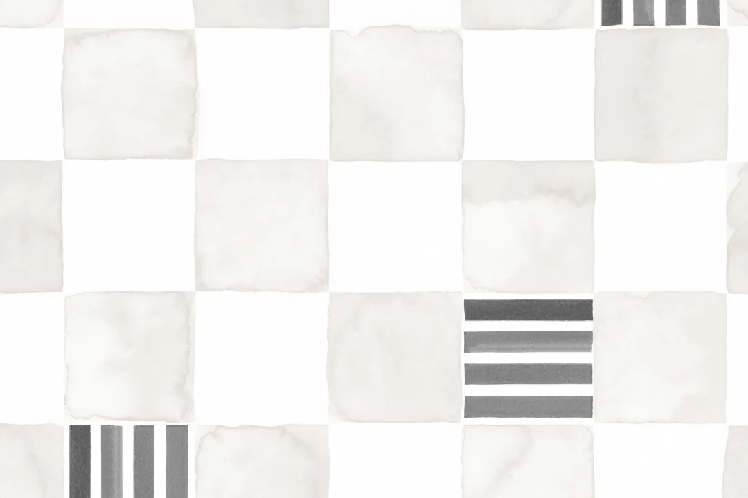 Light Greige Watercolor Checkered Wallpaper