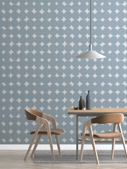 Blå geometrisk moderne mønster fototapet til moderne vegger