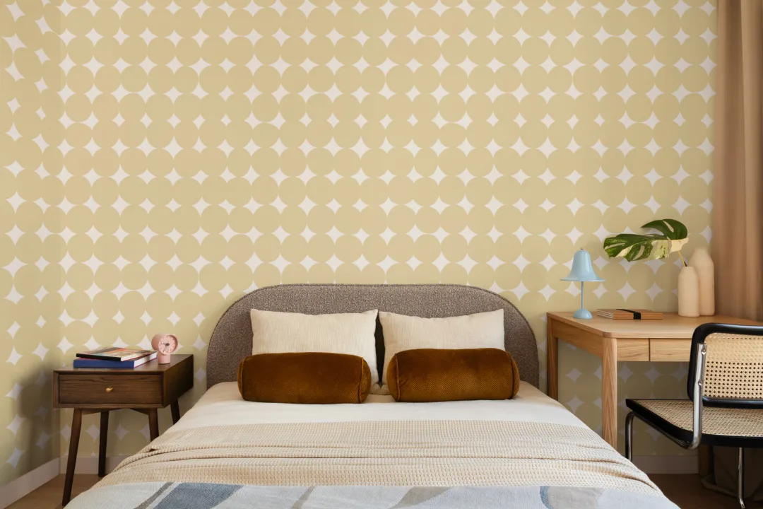 Elegancia geométrica soleada murales de papel pintado para espacios modernos