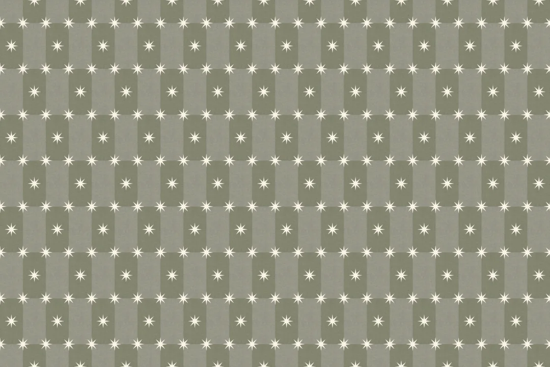 Sterling Green Geometric Star Pattern Contemporary Mural