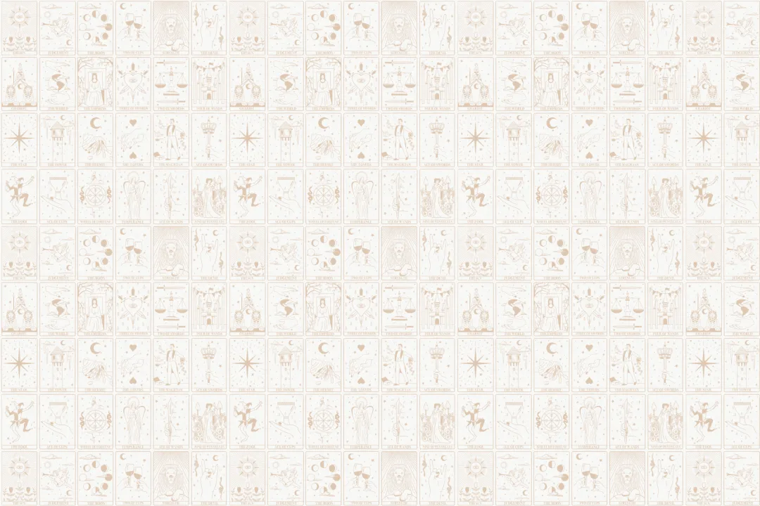 Neutral Tarot Card Pattern Mural