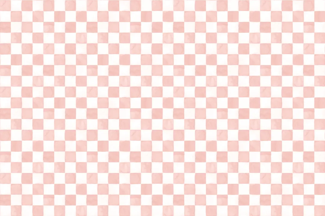 Pink Watercolor Checkered Tile Mural