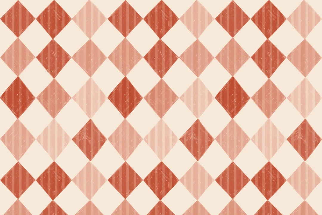 Red Stripe Harlequin Mural