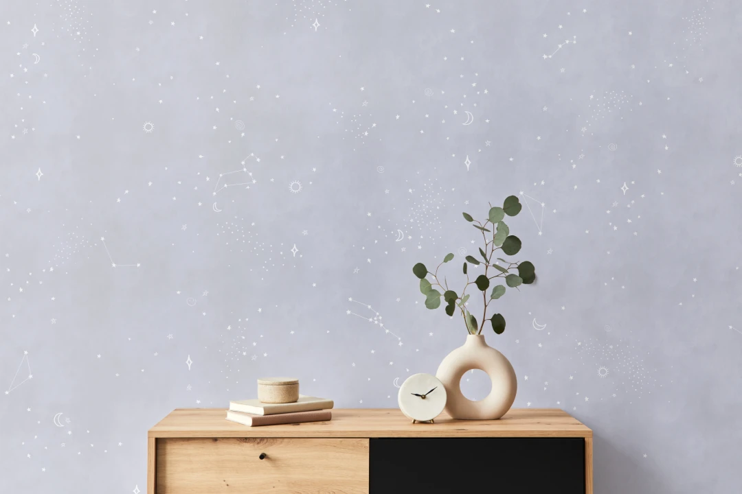 Lilac & White Zodiac Constellation Fototapet