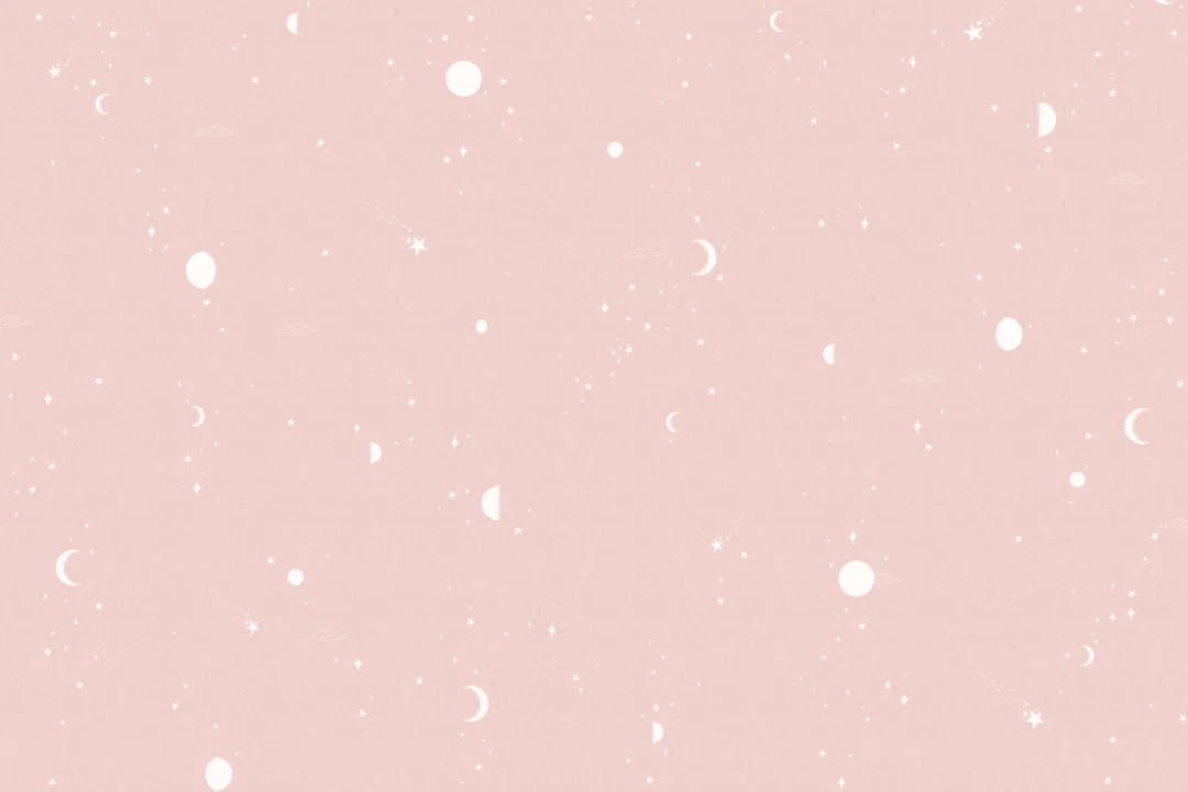 Pink & White Moon & Stars Wallpaper Mural