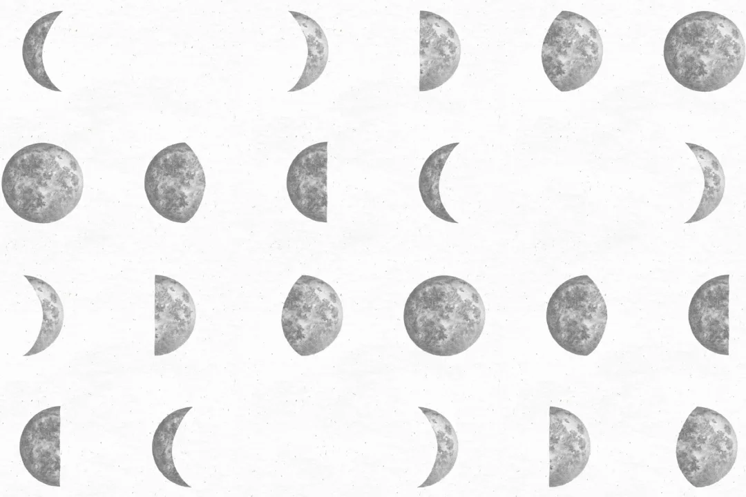 Illustrated Moon Phases Repeat Pattern Wallpaper