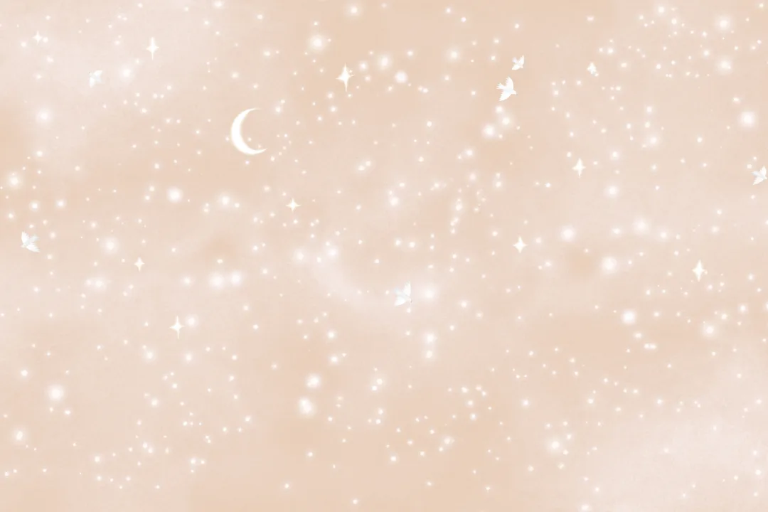 Peach Watercolor Galaxy & Doves Mural