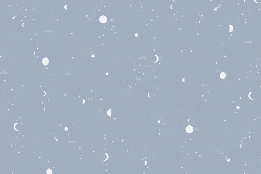 Blue & White Moon & Stars Mural