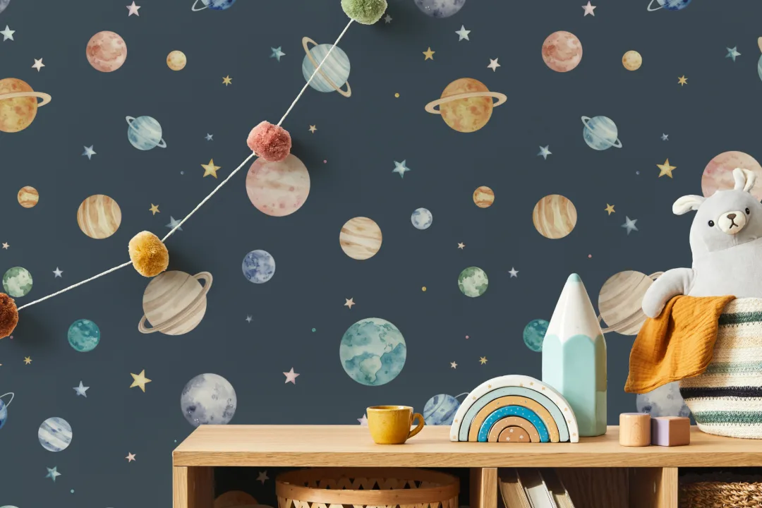 Fototapete Kinder Multicolor Abenteuer Planetenkosmos