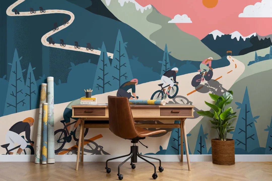 Bicycle Race Wallpaper Mural