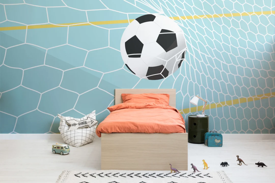 Mural Papel Pintado Red de Fútbol Azul