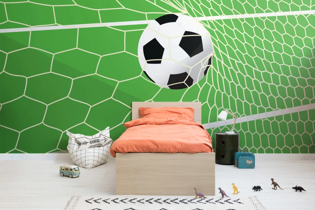 Green Football Net Wallpaper Mural