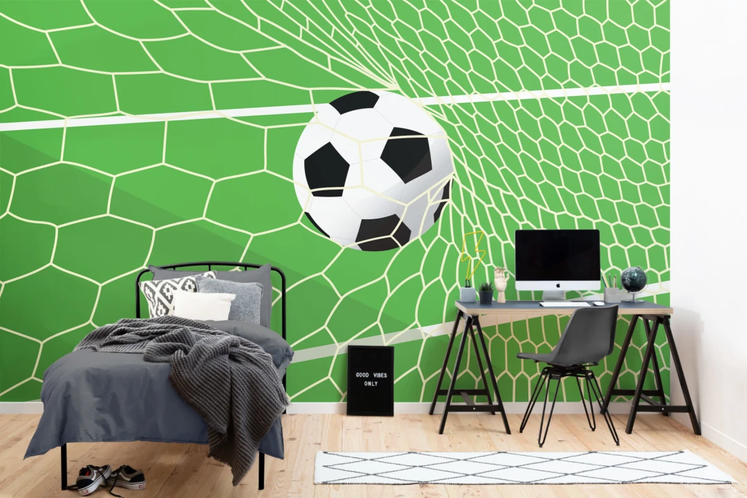 Fototapete Fußballnetz Grün