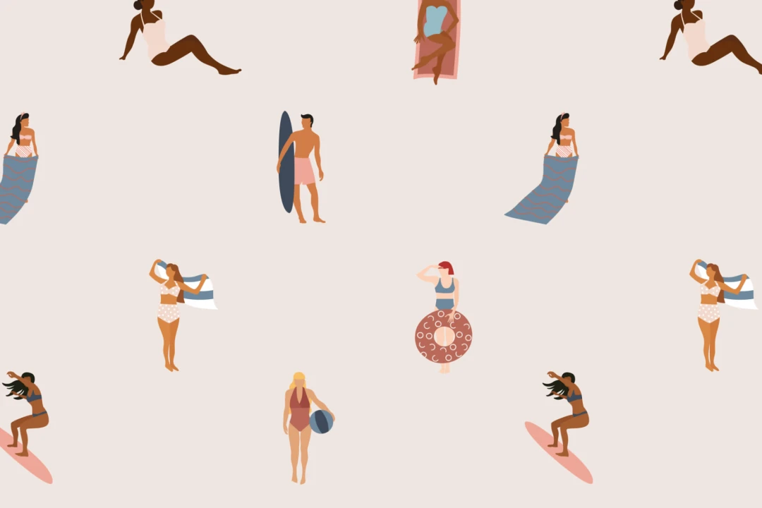 Cream Beach Life Seaside Repeat Pattern Wallpaper