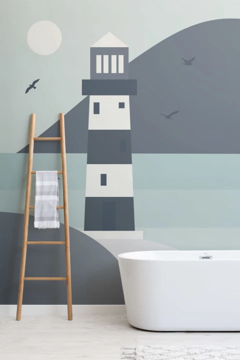 Mural Papel Pintado con Playa y Faro
