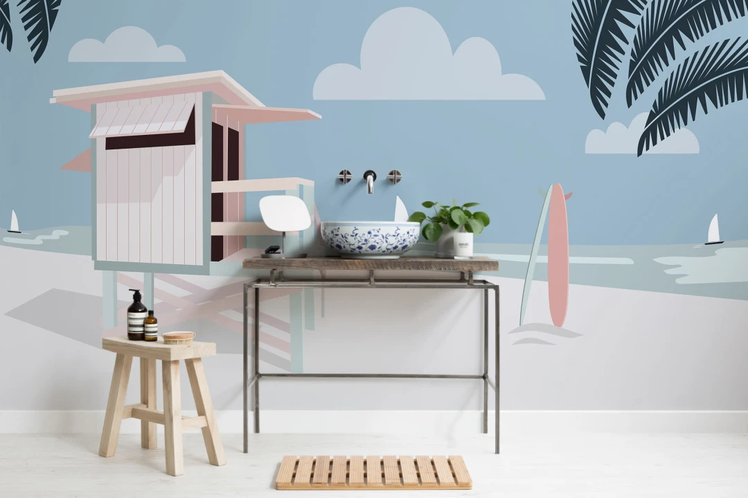 Venice Beach Retro Wallpaper Mural