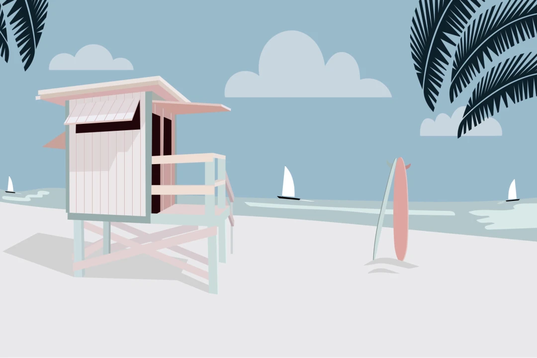 Venice Beach Retro Wallpaper Mural