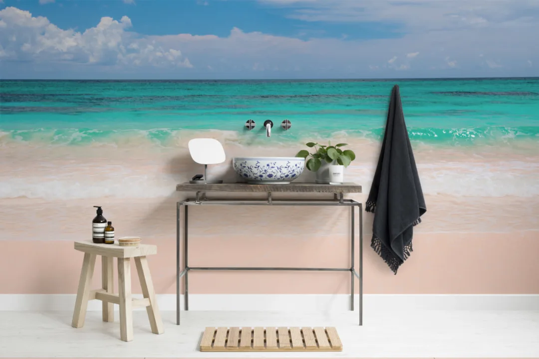 Pink Beach Wallpaper Mural