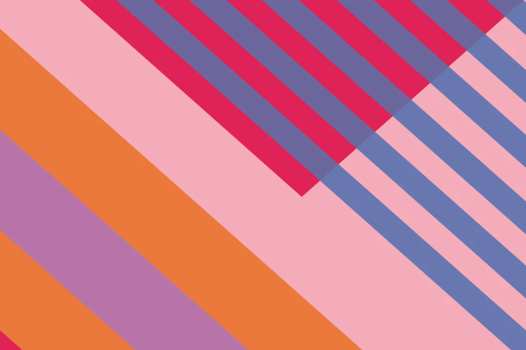 Pink & Orange Bold Geometric Stripes Wallpaper Mural