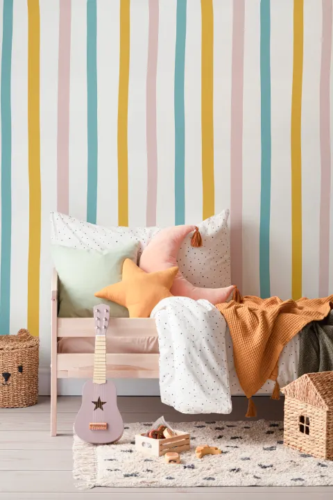 Pastel Colorful Stripe Wallpaper Mural